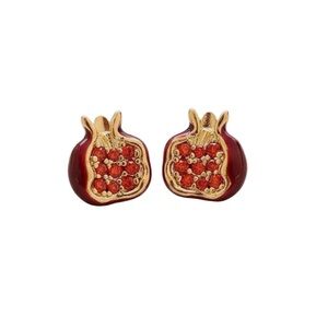 Pomegranate Garnet Micro Pave Stud Earrings (1216)